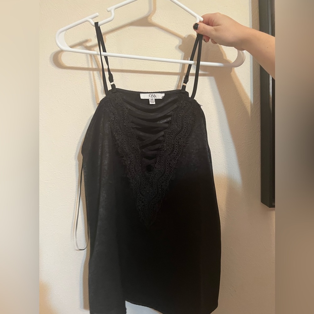Black lace detailed camisole